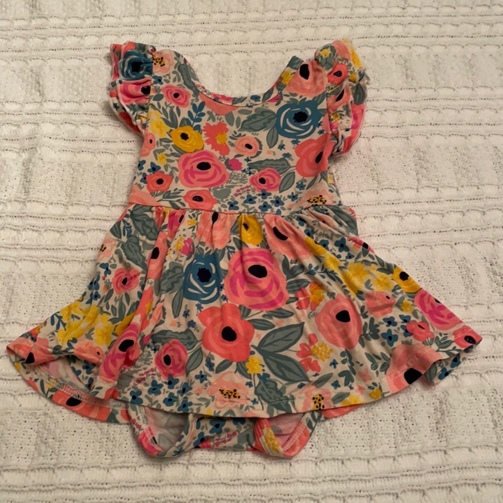 Little sleepies floral bodysuit twirl dress